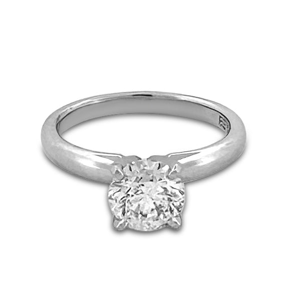 1.00ct Round Brilliant Canadian Natural Diamond Solitaire Engagement Ring in 14k White Gold