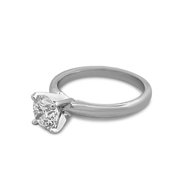 1.00ct Round Brilliant Canadian Natural Diamond Solitaire Engagement Ring in 14k White Gold