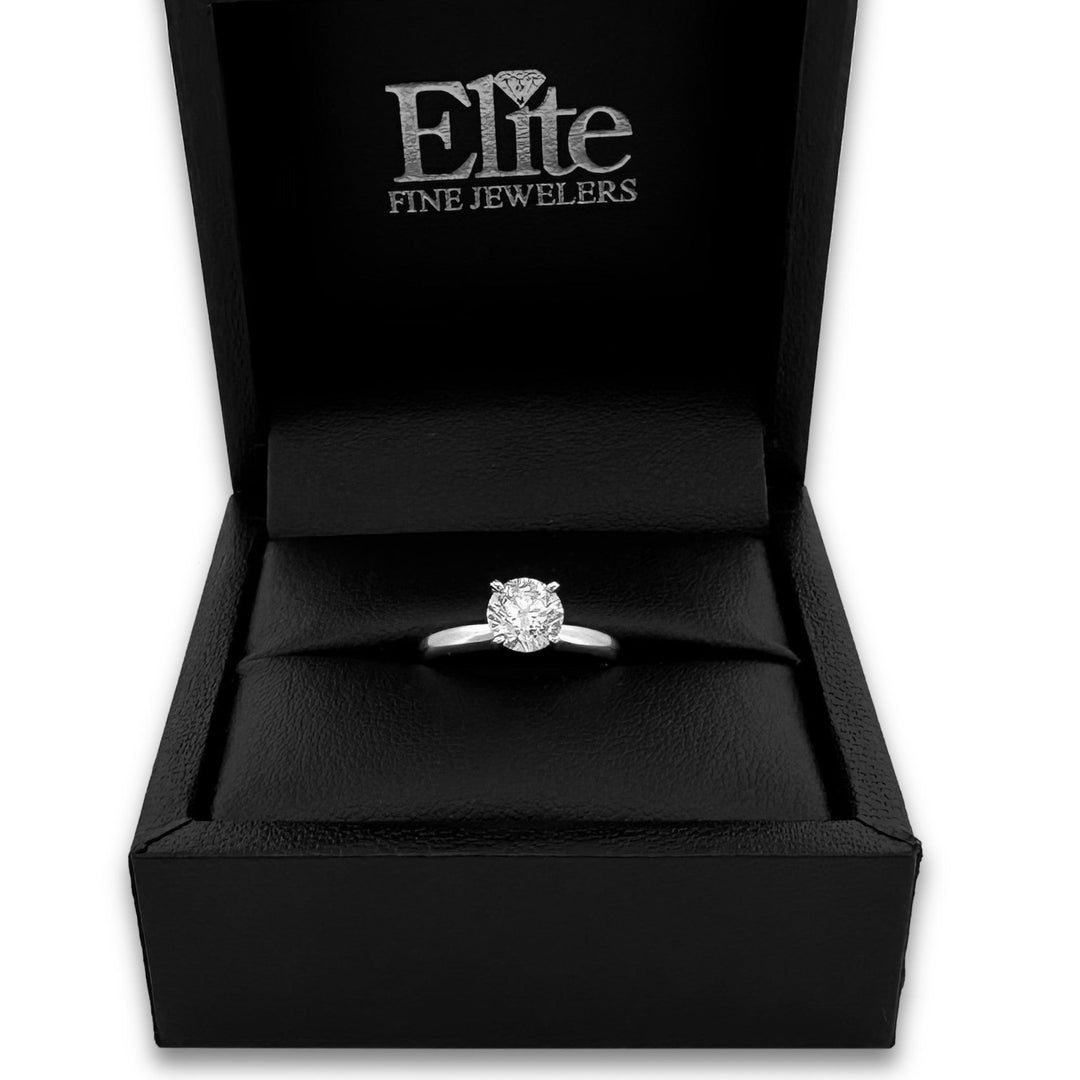 1.00ct Round Brilliant Canadian Natural Diamond Solitaire Engagement Ring in 14k White Gold