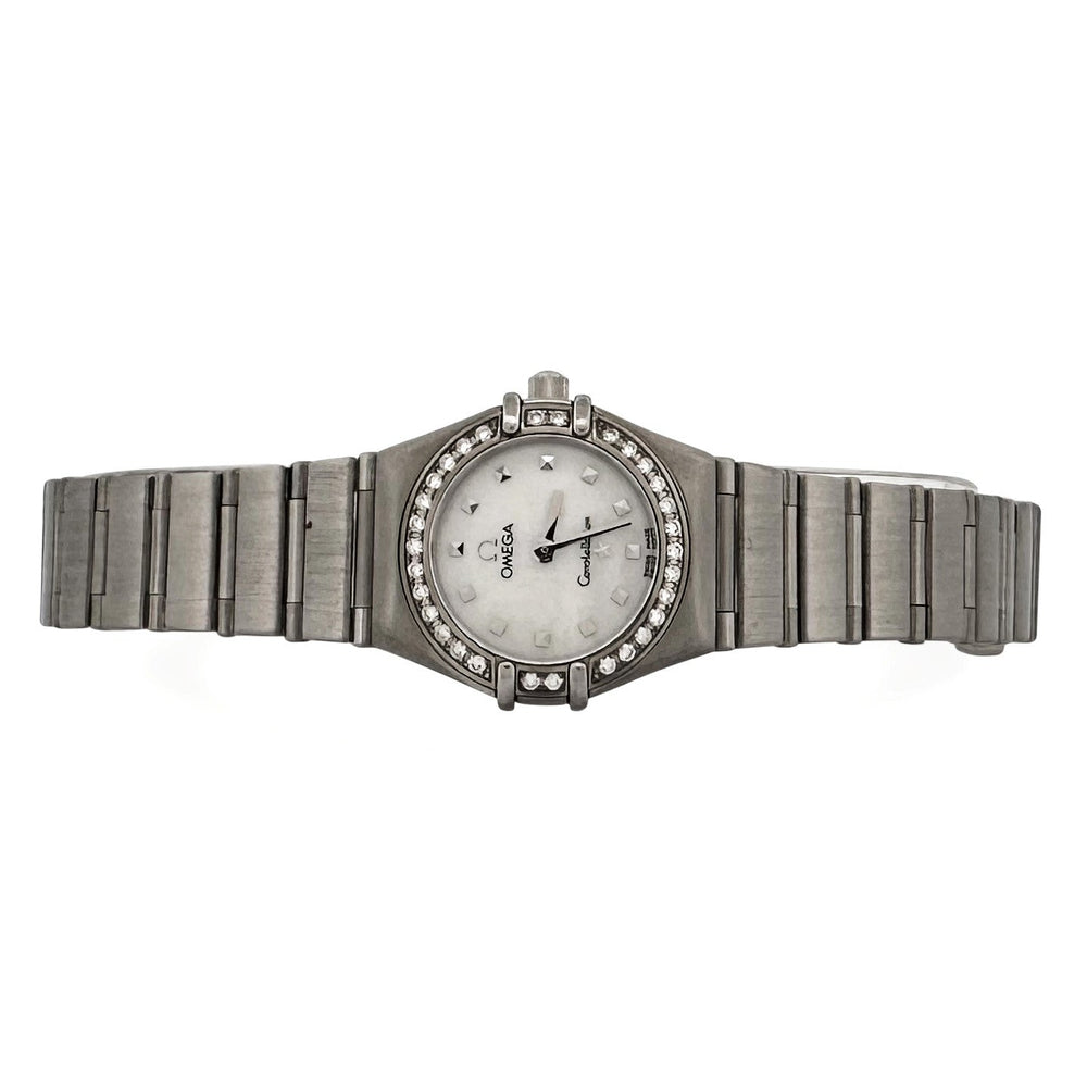 Omega Constellation Mother of Pearl Dial with Diamond Bezel Lady's Stainless Steel Watch