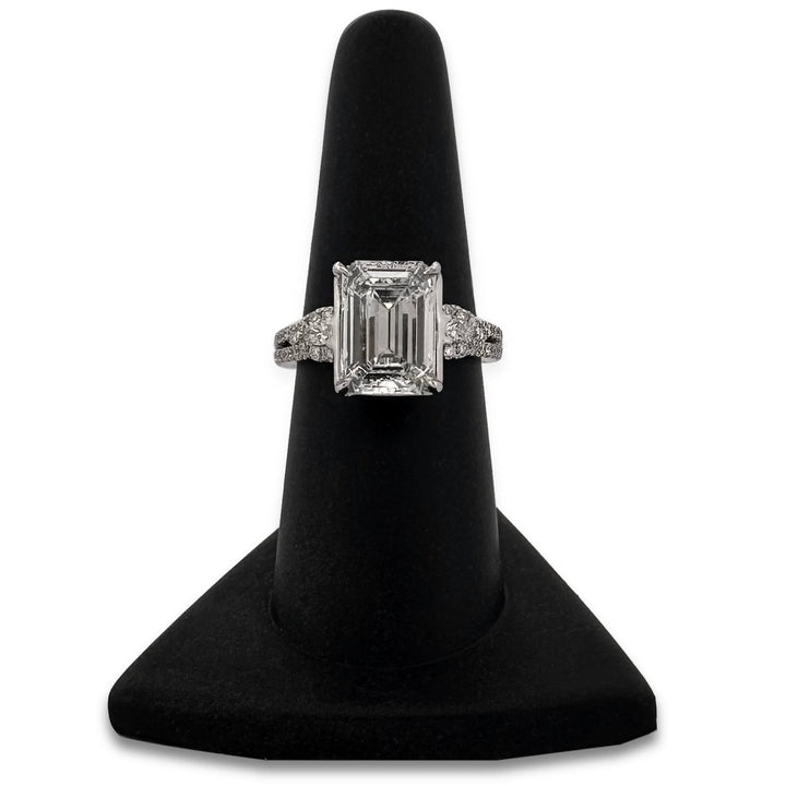 IGI Graded 4.54ct Emerald Cut Lab-Grown & Natural Diamond Engagement Ring 14k White Gold
