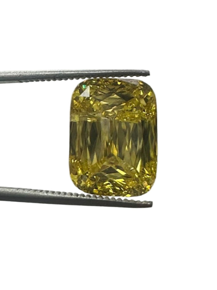 Loose 6.43ct Cushion Cut Fancy Deep Yellow Diamond, GIA Graded