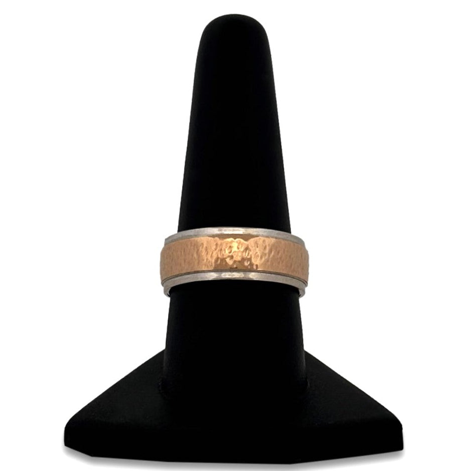 Men's Two-tone Wedding Band in 14k Rose and White Gold