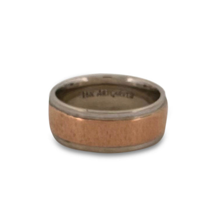 Men's Two-tone Wedding Band in 14k Rose and White Gold