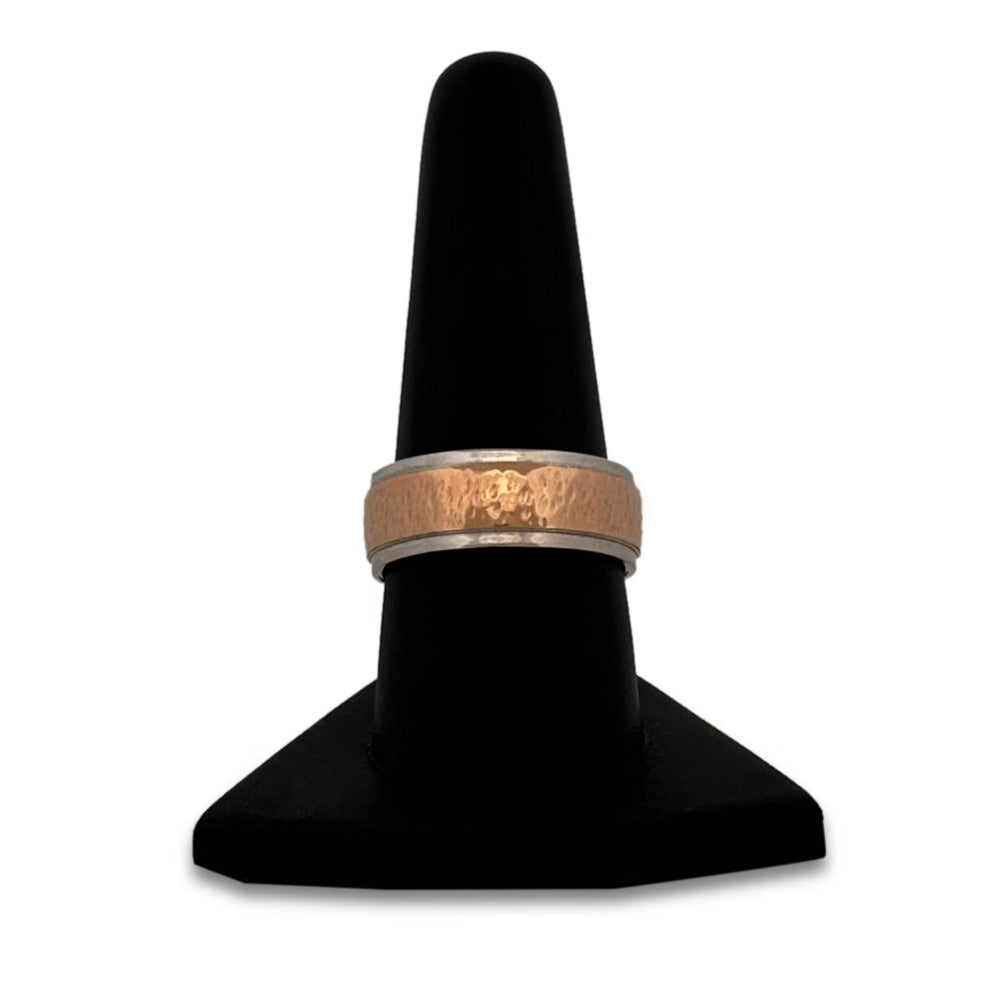 Men's Two-tone Wedding Band in 14k Rose and White Gold