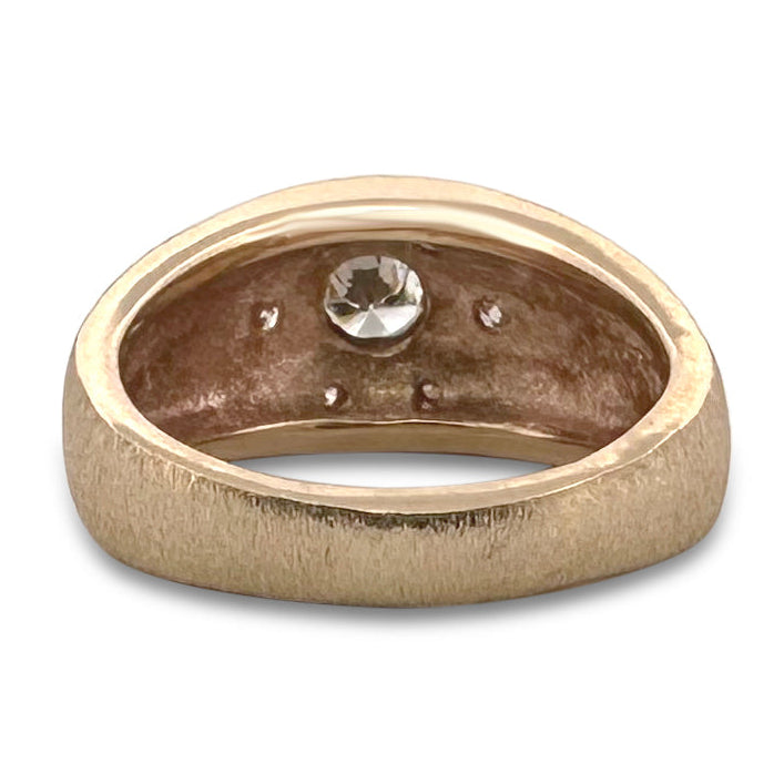 1.23ctw Round Brilliant Natural Diamond Men's Cluster Ring in 14k Yellow Gold