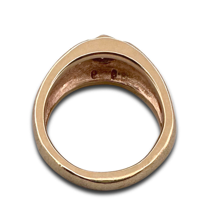 1.23ctw Round Brilliant Natural Diamond Men's Cluster Ring in 14k Yellow Gold