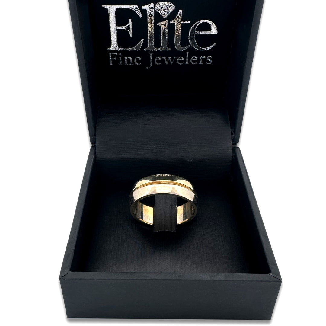 Men's Two-tone Wedding Band in 14k Yellow and White Gold