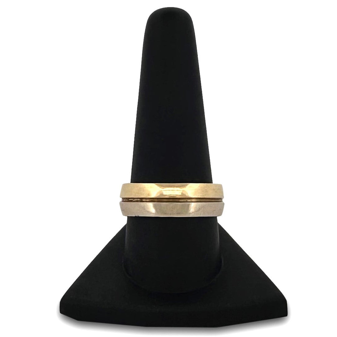 Men's Two-tone Wedding Band in 14k Yellow and White Gold