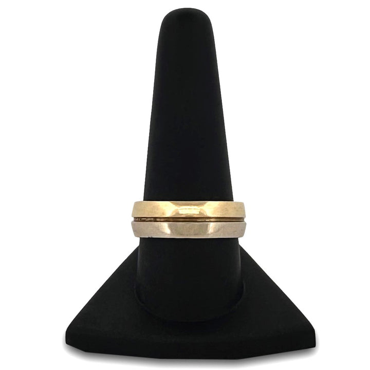 Men's Two-tone Wedding Band in 14k Yellow and White Gold