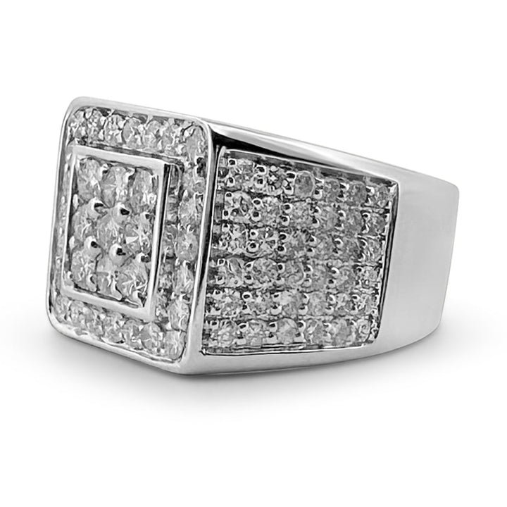 2.37ctw Round Brilliant Diamond Pavé Men's Ring in 14k White Gold