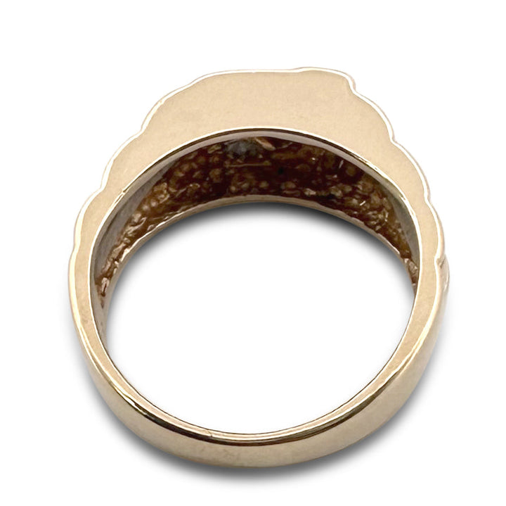 0.18ctw Baguette Cut Natural Diamond Men's Ring in 14k Two-tone Gold