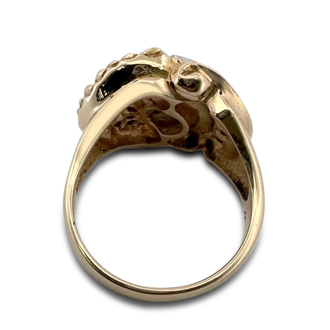 1.45ctw Round Brilliant & Carré Cut Natural Diamond Cluster Ring in 14k Yellow Gold