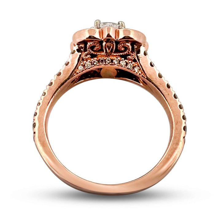 1.80ctw Cushion Cut & Round Brilliant Natural Diamond Double Halo Wedding Set in 14k Rose Gold by Neil Lane