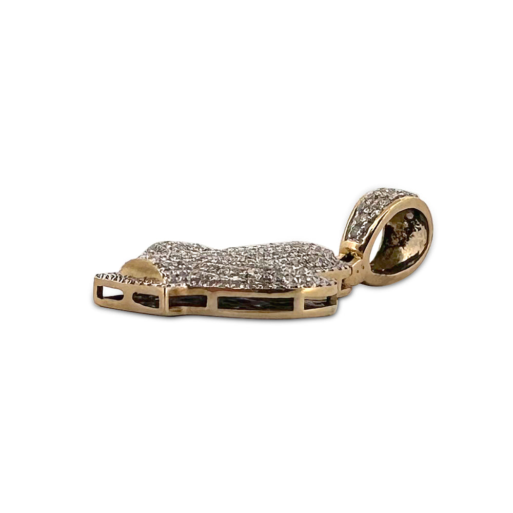 1ctw Single Cut Natural Diamond Cactus Pendant in 14k Two-tone Gold