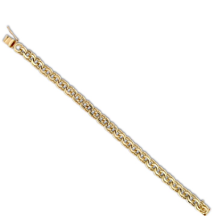 Double Link Charm Bracelet in 14k Yellow Gold