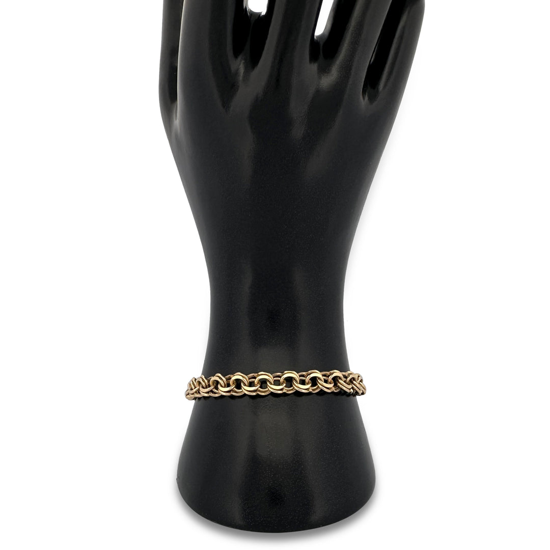 Double Link Charm Bracelet in 14k Yellow Gold