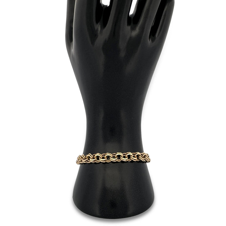 Double Link Charm Bracelet in 14k Yellow Gold