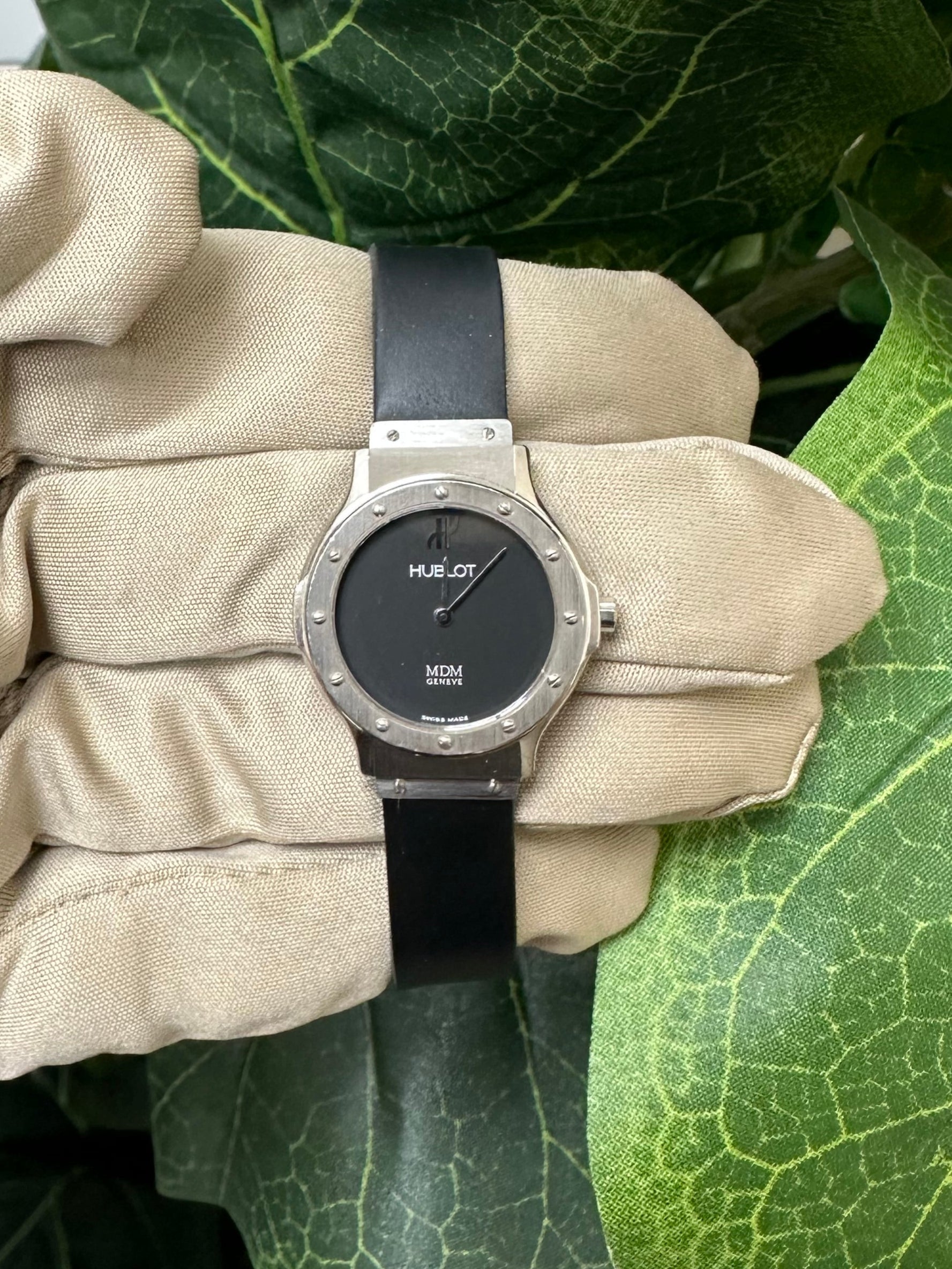 Hublot MDM Classic SSラバー Hublot MDM Classic 24mm Stainless Steel Rubber Strap Watch – Elite