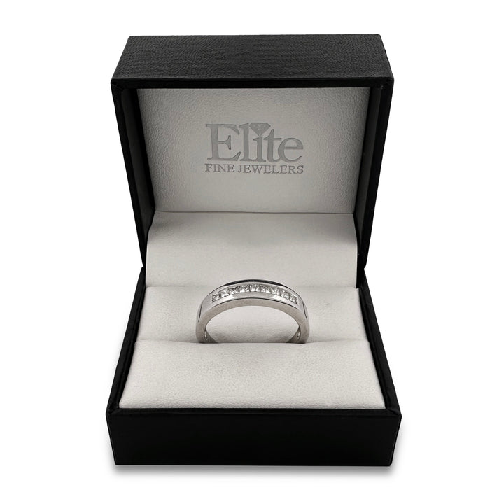 0.63ctw Princess Cut Natural Diamond Men's Ring in 10k White Gold