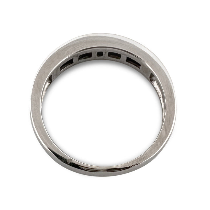 0.63ctw Princess Cut Natural Diamond Men's Ring in 10k White Gold