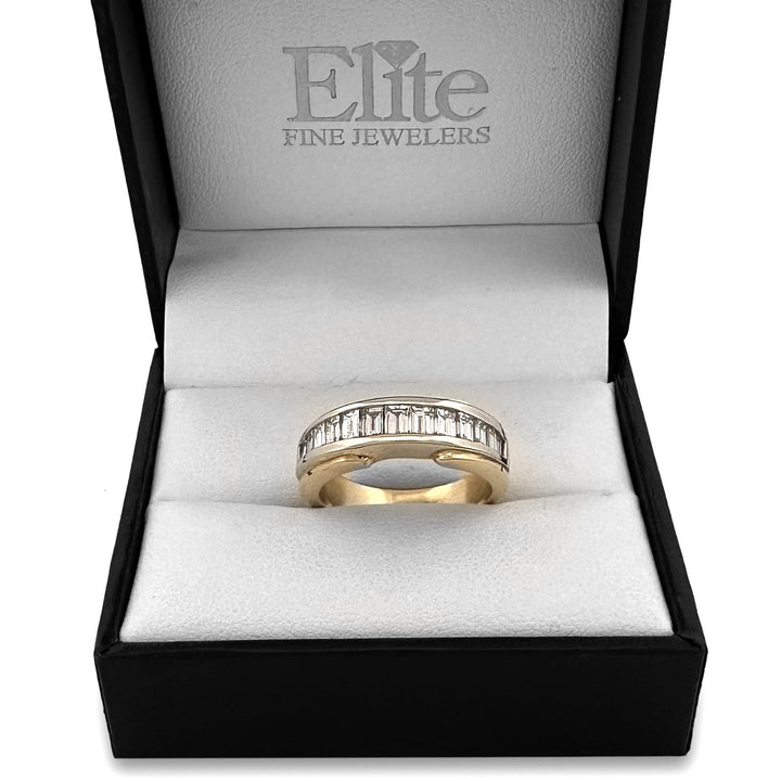 1.20ctw Baguette Cut Natural Diamond Ring in Two-tone 14k Gold