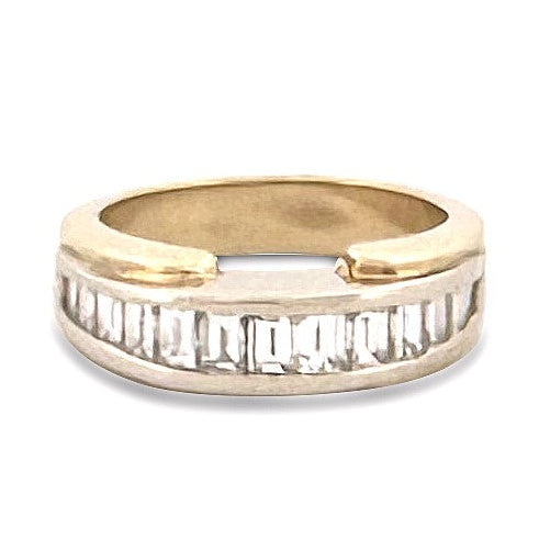1.20ctw Baguette Cut Natural Diamond Ring in Two-tone 14k Gold