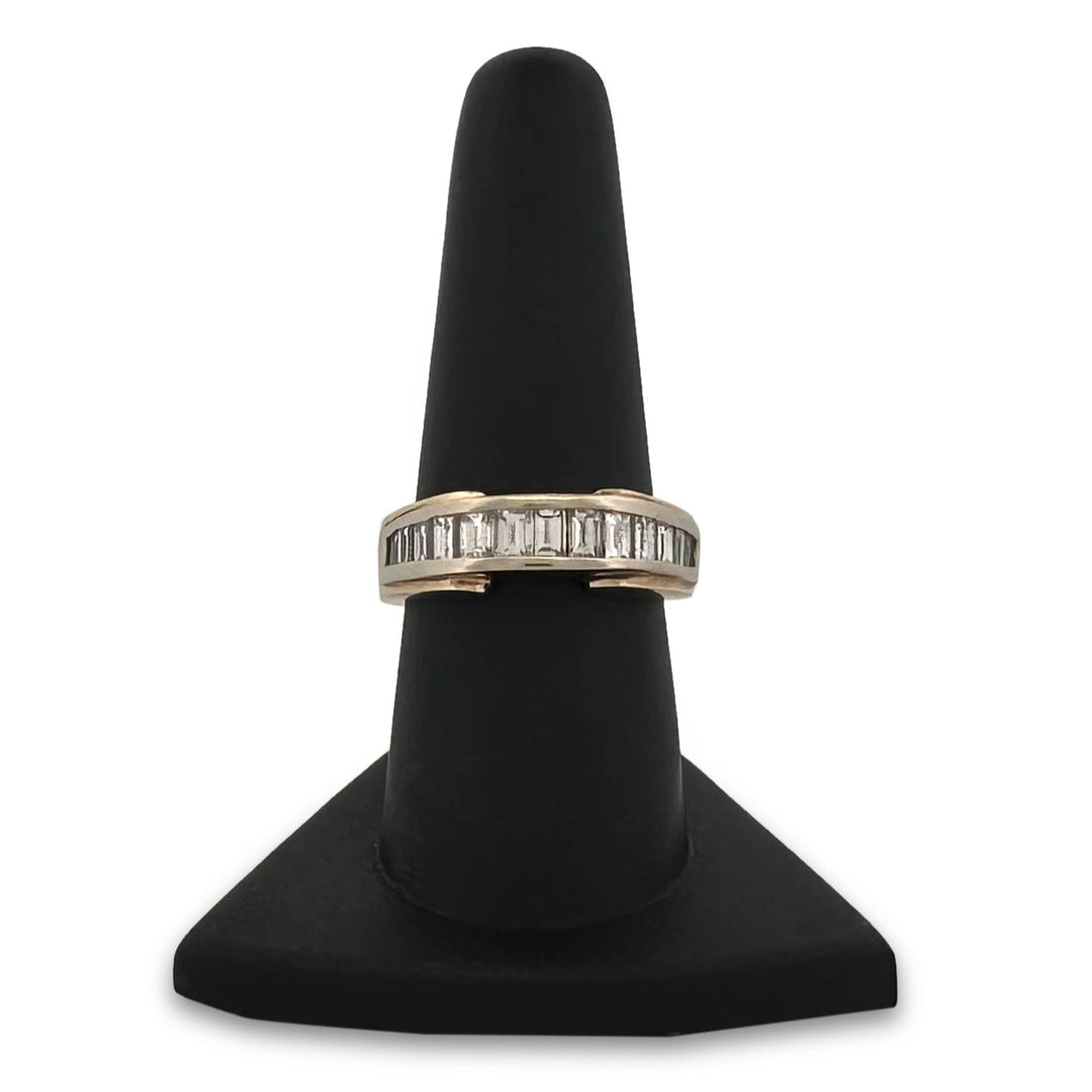 1.20ctw Baguette Cut Natural Diamond Ring Two-tone 14k Gold