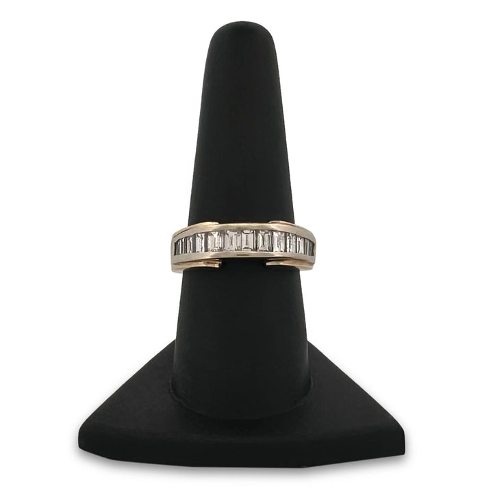 1.20ctw Baguette Cut Natural Diamond Ring Two-tone 14k Gold