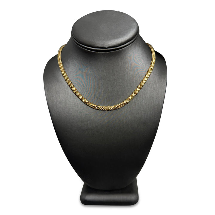 14k Yellow Gold Woven Mesh Choker Necklace
