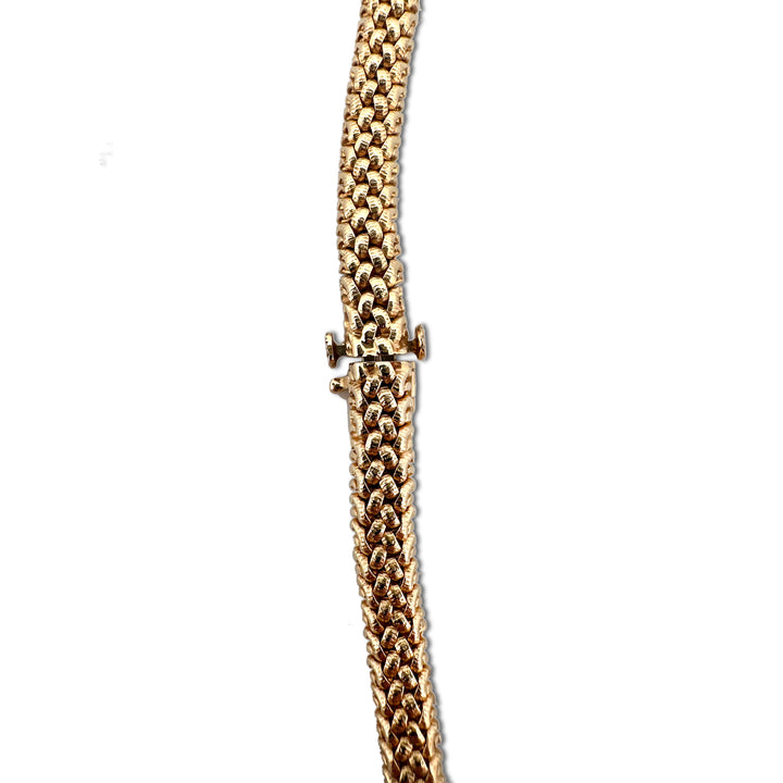 14k Yellow Gold Woven Mesh Choker Necklace
