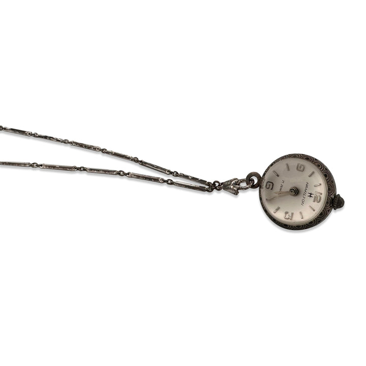 Vintage Hamilton Bubble Pendant Watch Pendant in Sterling Silver