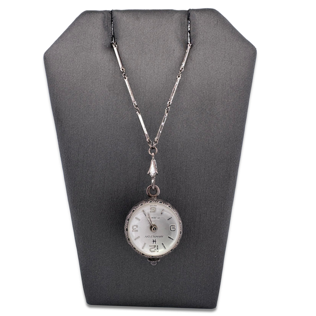 Vintage Hamilton Bubble Pendant Watch Pendant in Sterling Silver