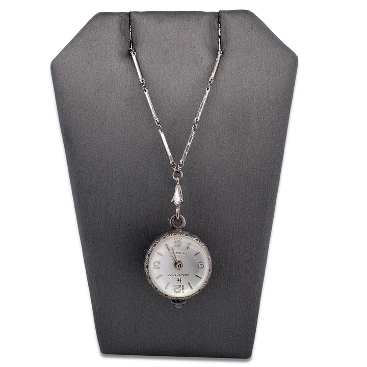 Vintage Hamilton Bubble Pendant Watch Pendant in Sterling Silver