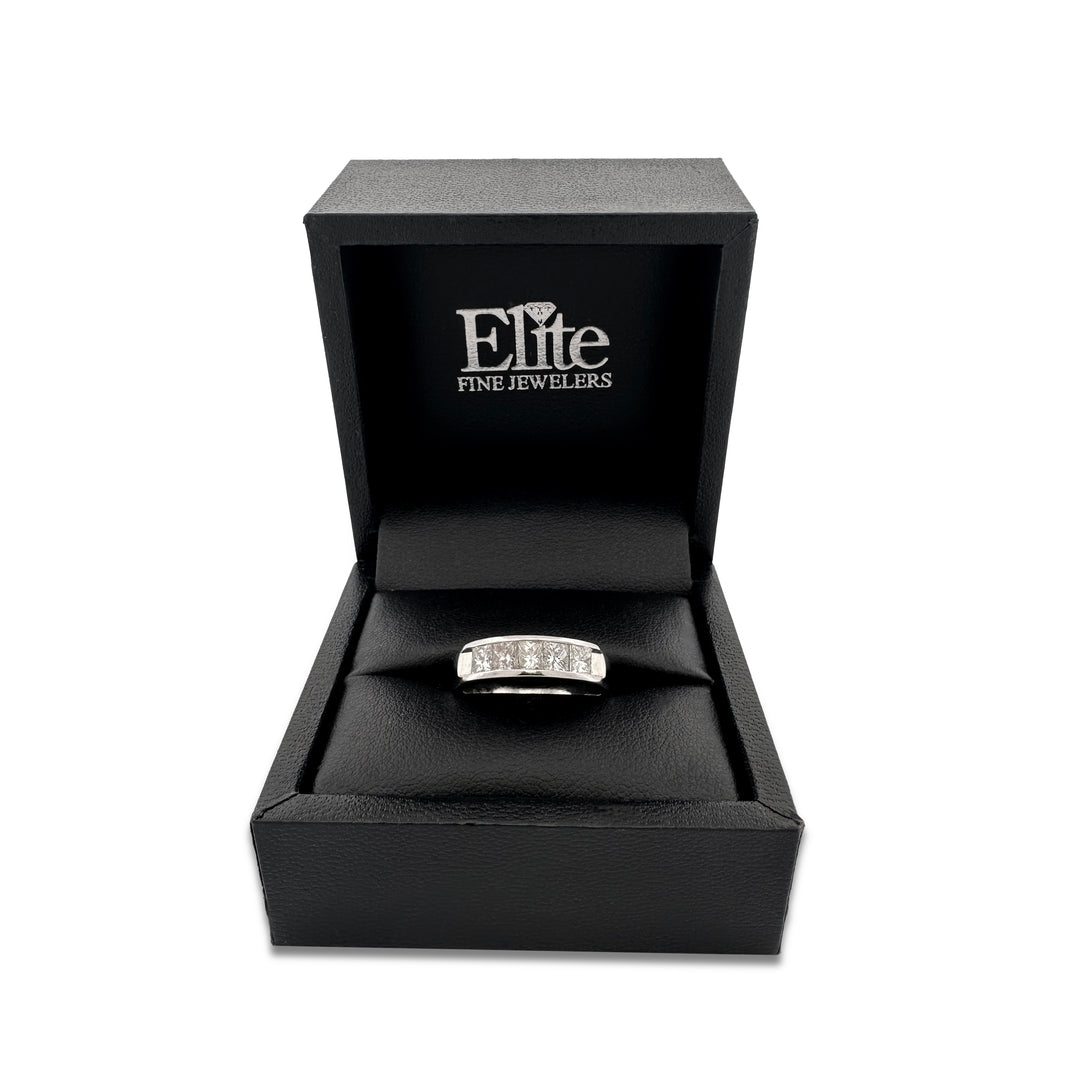 1.25ctw Princess Cut Natural Diamond Band in Platinum