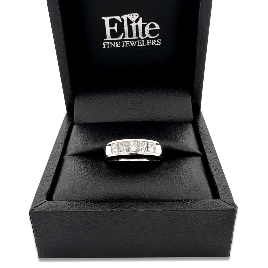 1.25ctw Princess Cut Natural Diamond Band in Platinum