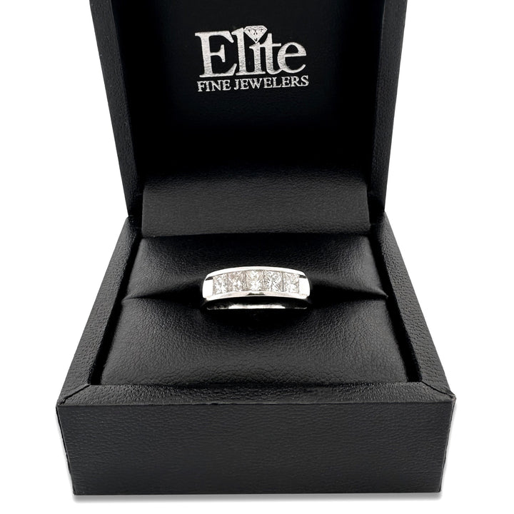 1.25ctw Princess Cut Natural Diamond Band in Platinum