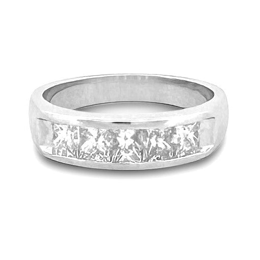 1.25ctw Princess Cut Natural Diamond Band in Platinum