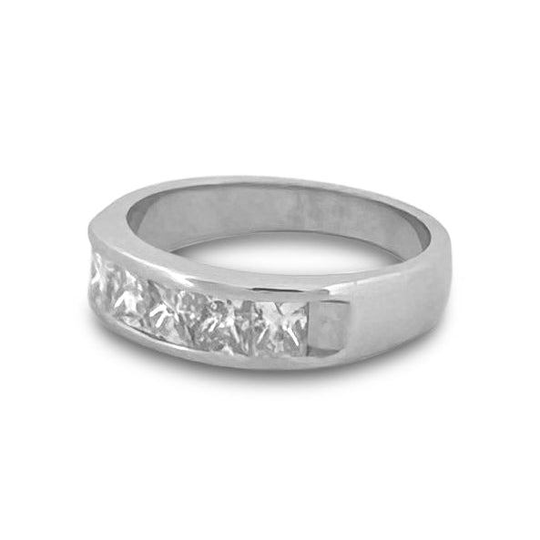 1.25ctw Princess Cut Natural Diamond Band in Platinum