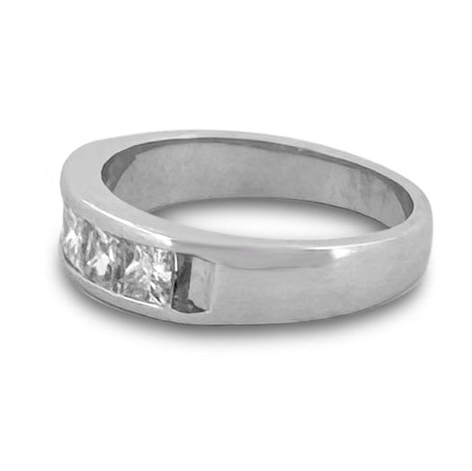 1.25ctw Princess Cut Natural Diamond Band in Platinum