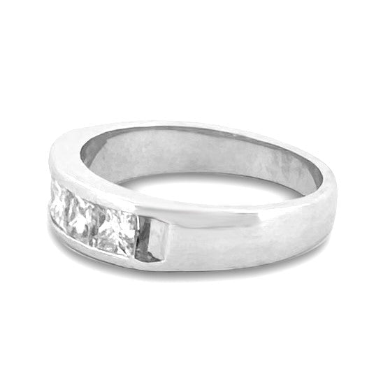 1.25ctw Princess Cut Natural Diamond Band in Platinum