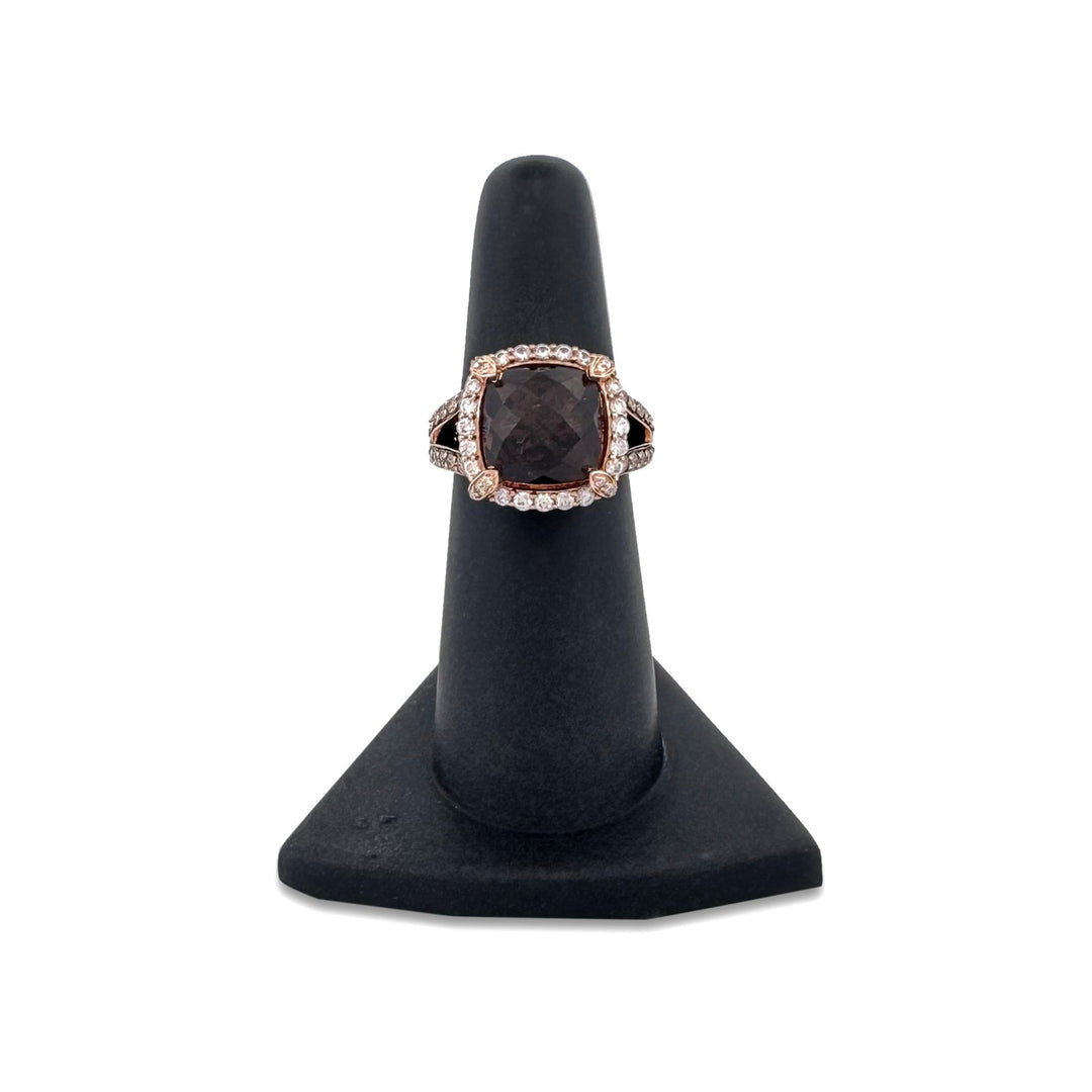 Smoky Quartz with Chocolate & Vanilla Diamond Cocktail Ring in 14k Rose Gold by Le Vian