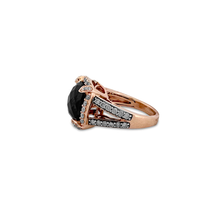 Smoky Quartz with Chocolate & Vanilla Diamond Cocktail Ring in 14k Rose Gold by Le Vian