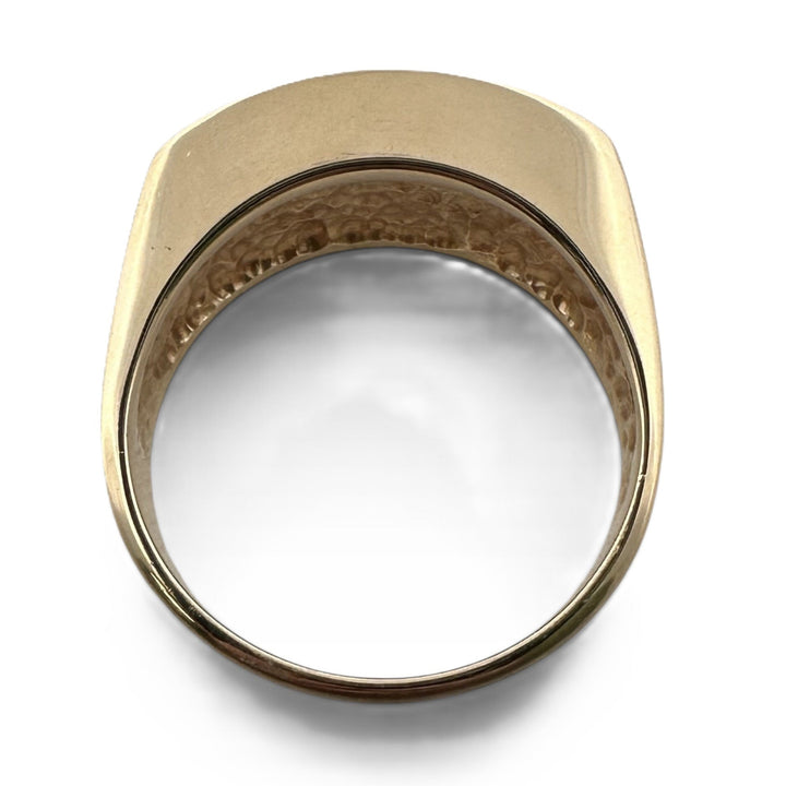 0.54ctw Round Brilliant Natural Diamond Channel-Set Men's Ring 14k Yellow Gold