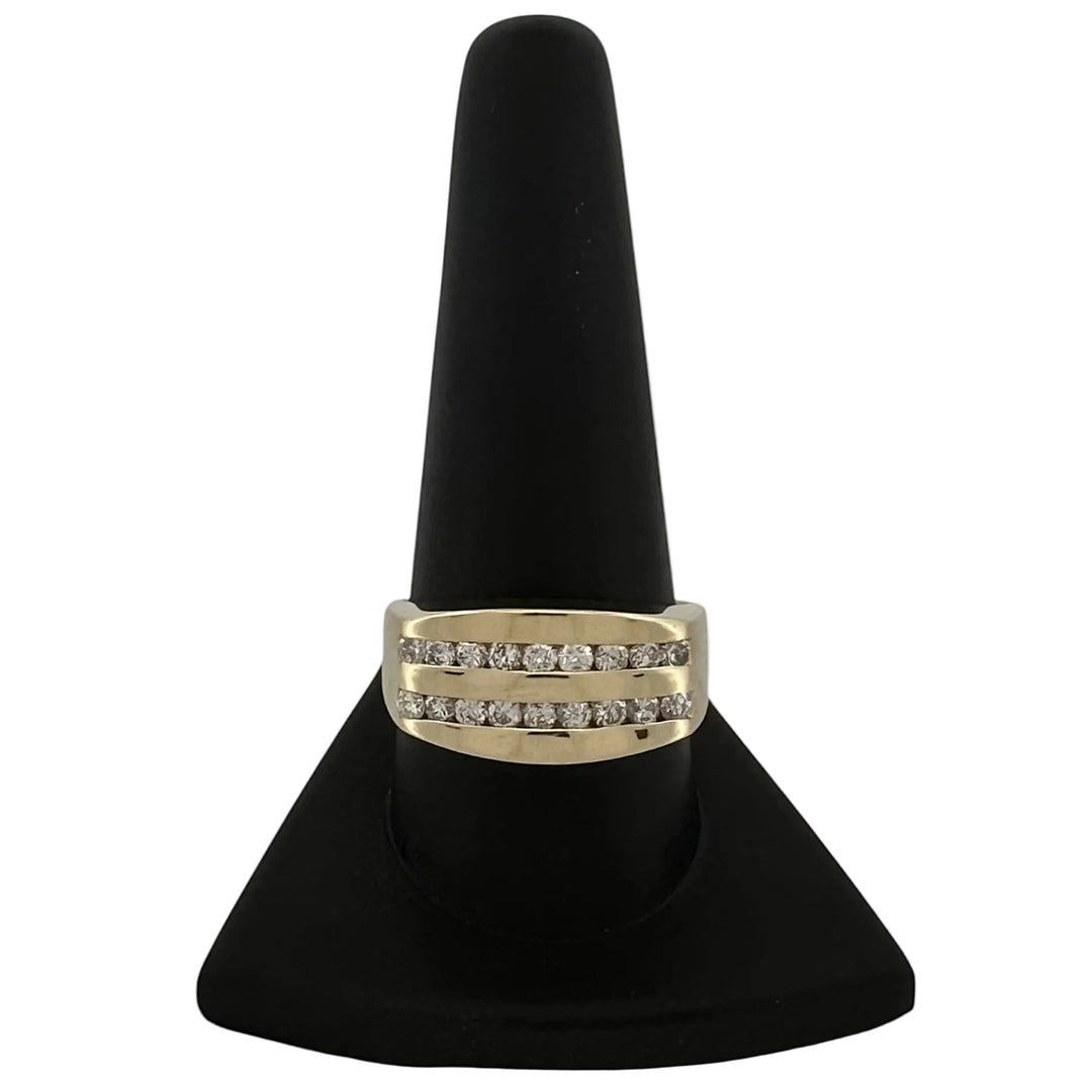 0.54ctw Round Brilliant Natural Diamond Channel-Set Men's Ring 14k Yellow Gold