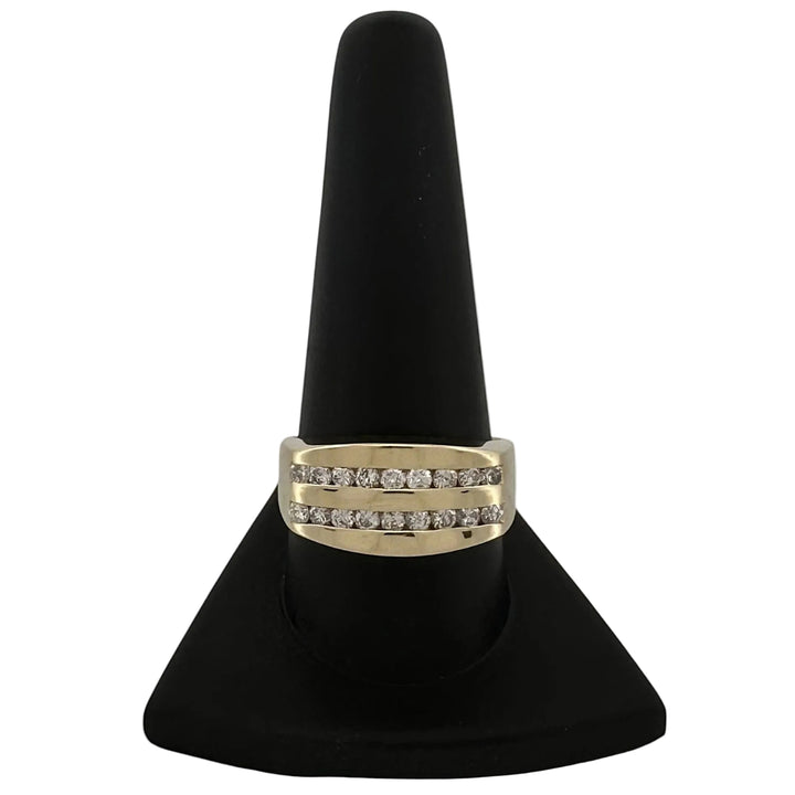 0.54ctw Round Brilliant Natural Diamond Channel-Set Men's Ring 14k Yellow Gold