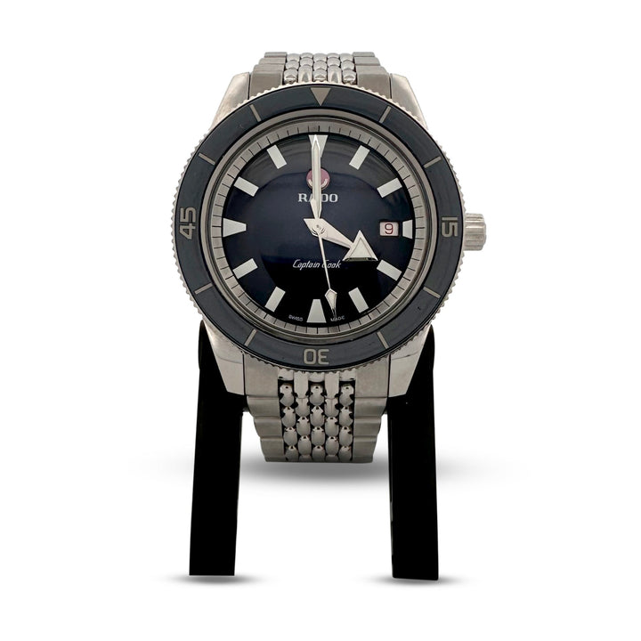 Rado Captain Cook Automatic Blue Dial Stainless Steel Watch with Box & Papers