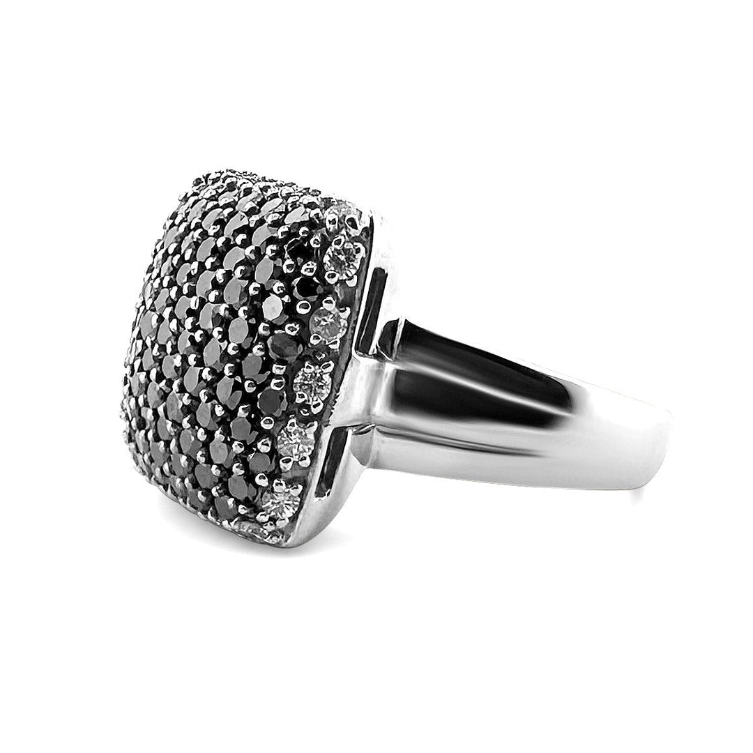 2.50ctw Black & White Diamonds Cocktail Ring in 14k White Gold by Effy