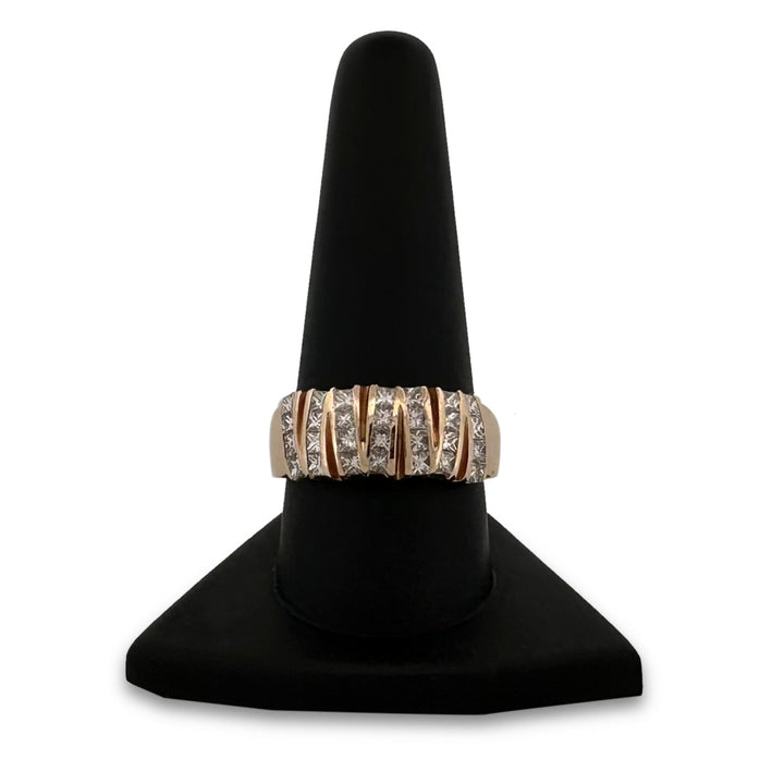 2.50ctw Princess Cut Natural Diamond Zigzag Design Cocktail Ring in 14k Yellow Gold