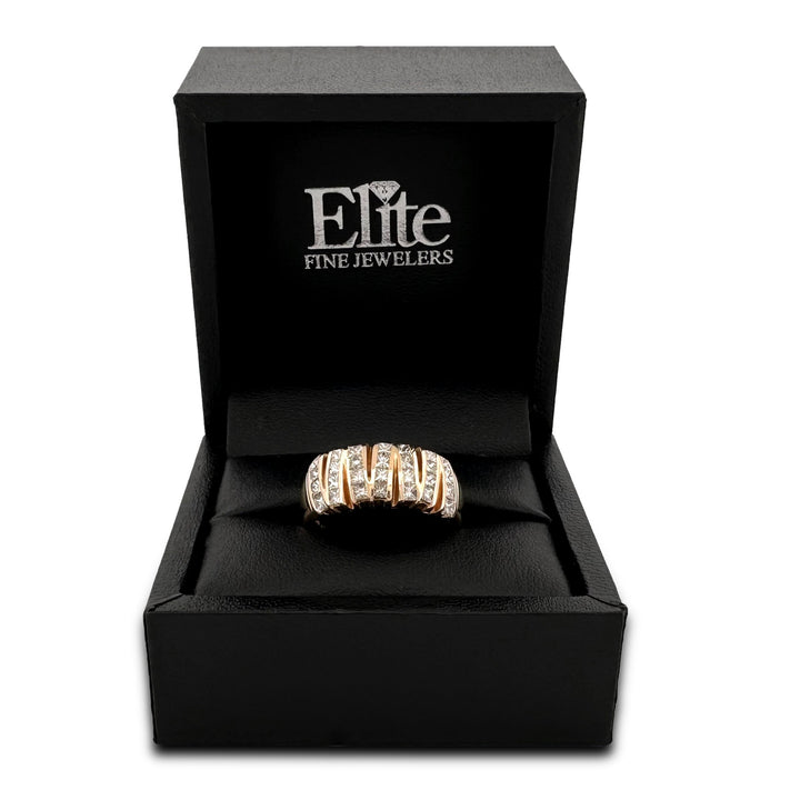 2.50ctw Princess Cut Natural Diamond Zigzag Design Cocktail Ring in 14k Yellow Gold